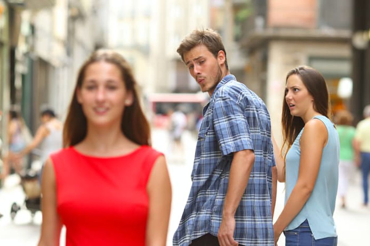 Distracted Boyfriend meme about In Common Beauty
