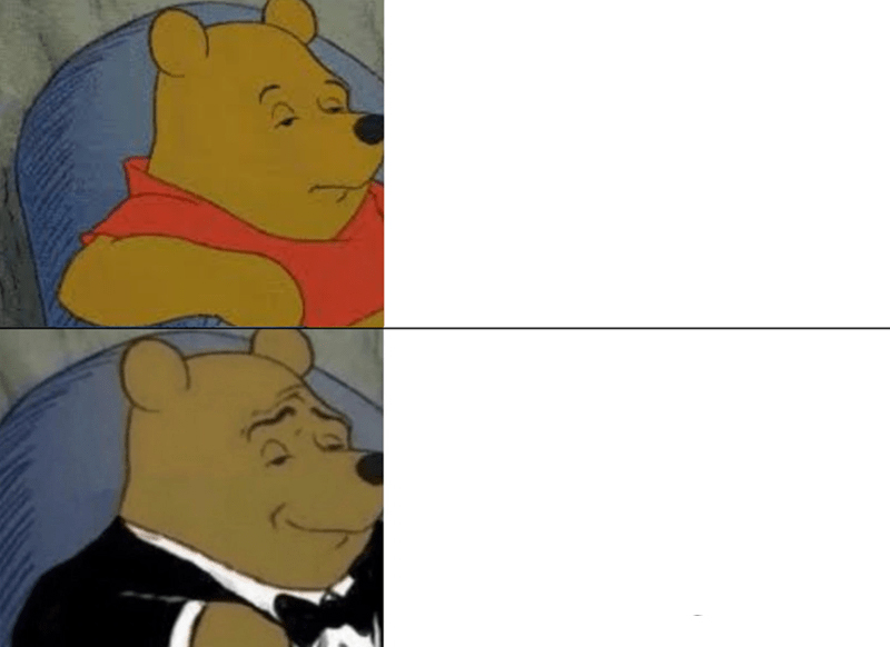 Tuxedo Winnie The Pooh meme about In Common Beauty