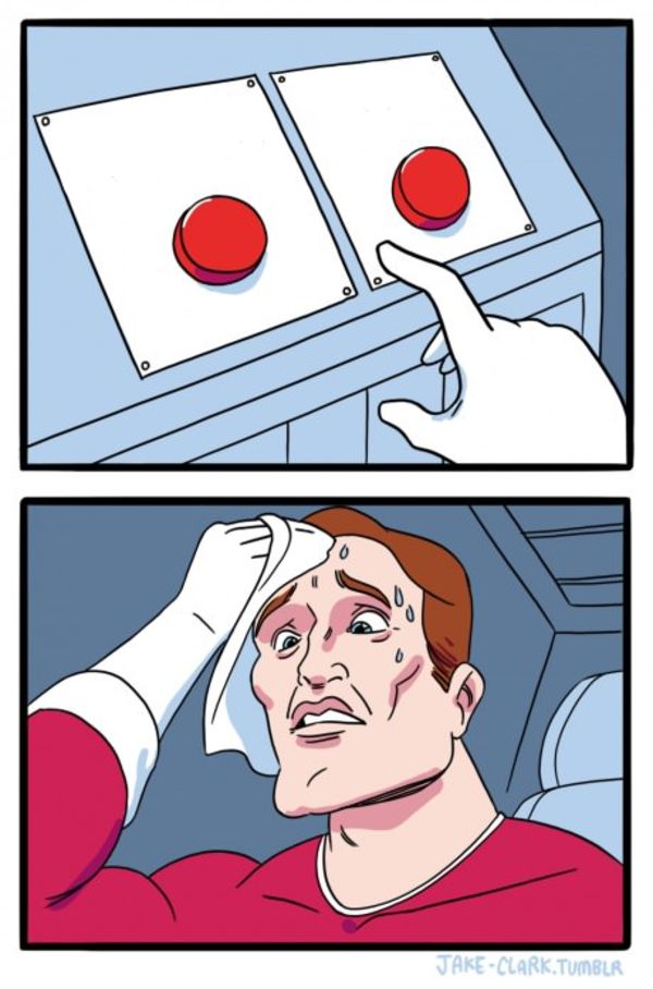 Two Buttons meme about In Common Beauty